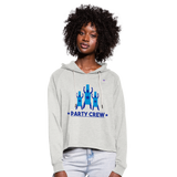 Sudadera cropped con capucha"party crew" - heather oatmeal