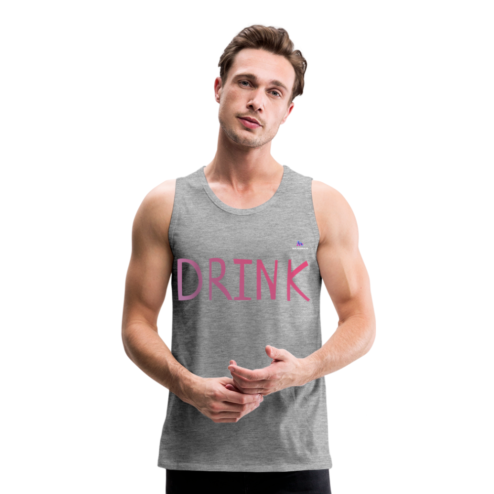 Tank top premium"Drink" - heather grey