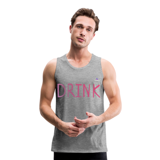 Tank top premium"Drink" - heather grey