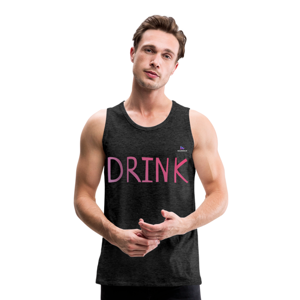Tank top premium"Drink" - charcoal grey