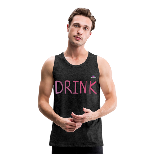 Tank top premium"Drink" - charcoal grey