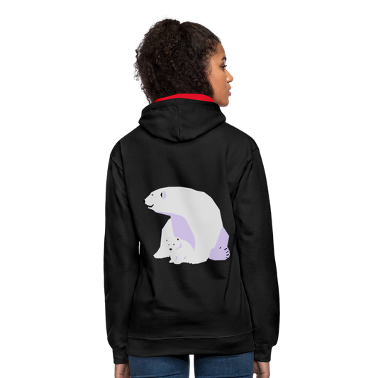 Sudadera con capucha en contraste"Polar bear" - black/red