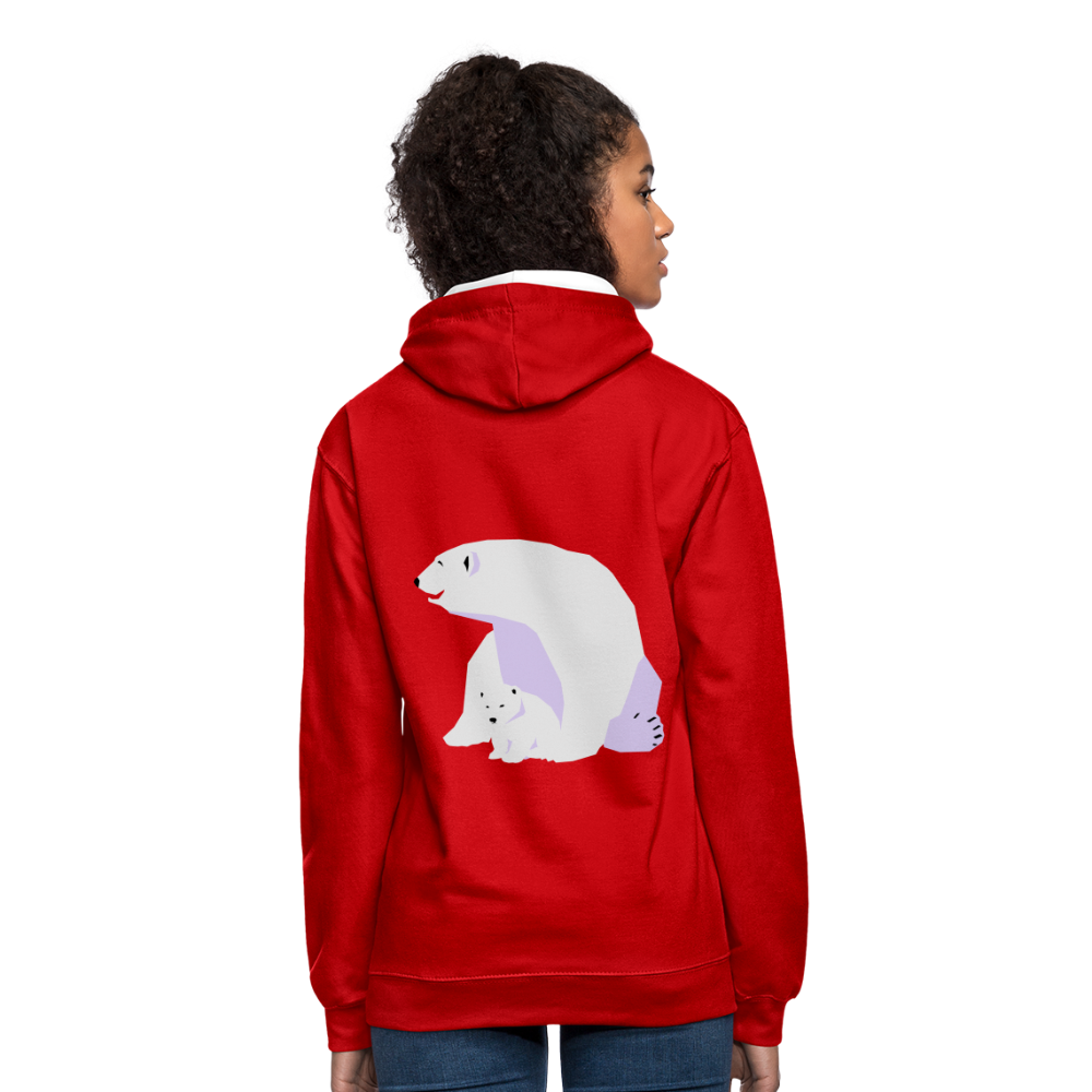 Sudadera con capucha en contraste"Polar bear" - red/white