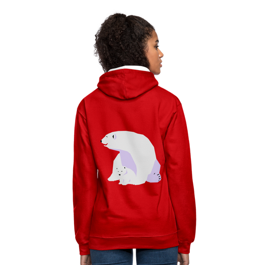 Sudadera con capucha en contraste"Polar bear" - red/white