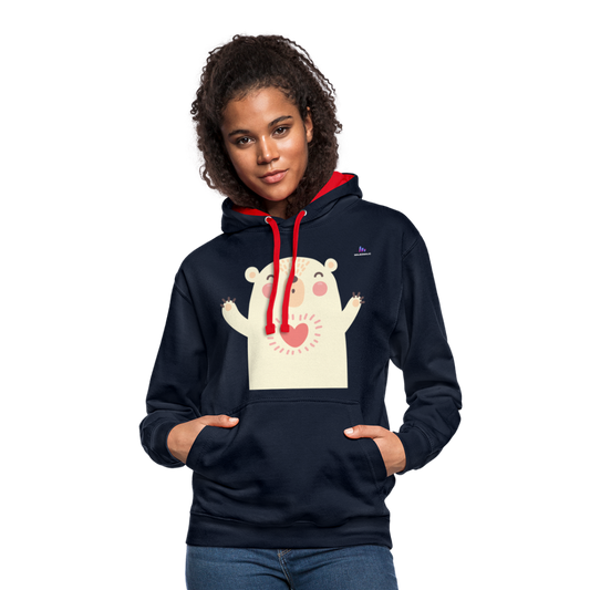 Sudadera con capucha en contraste"Polar bear" - navy/red