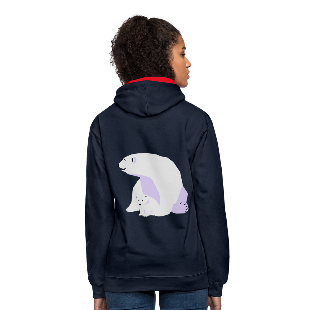 Sudadera con capucha en contraste"Polar bear" - navy/red
