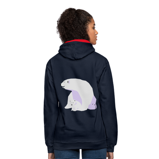 Sudadera con capucha en contraste"Polar bear" - navy/red
