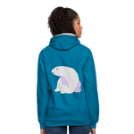 Sudadera con capucha en contraste"Polar bear" - peacock blue/heather grey