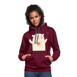 Sudadera con capucha en contraste"Polar bear" - burgundy/charcoal