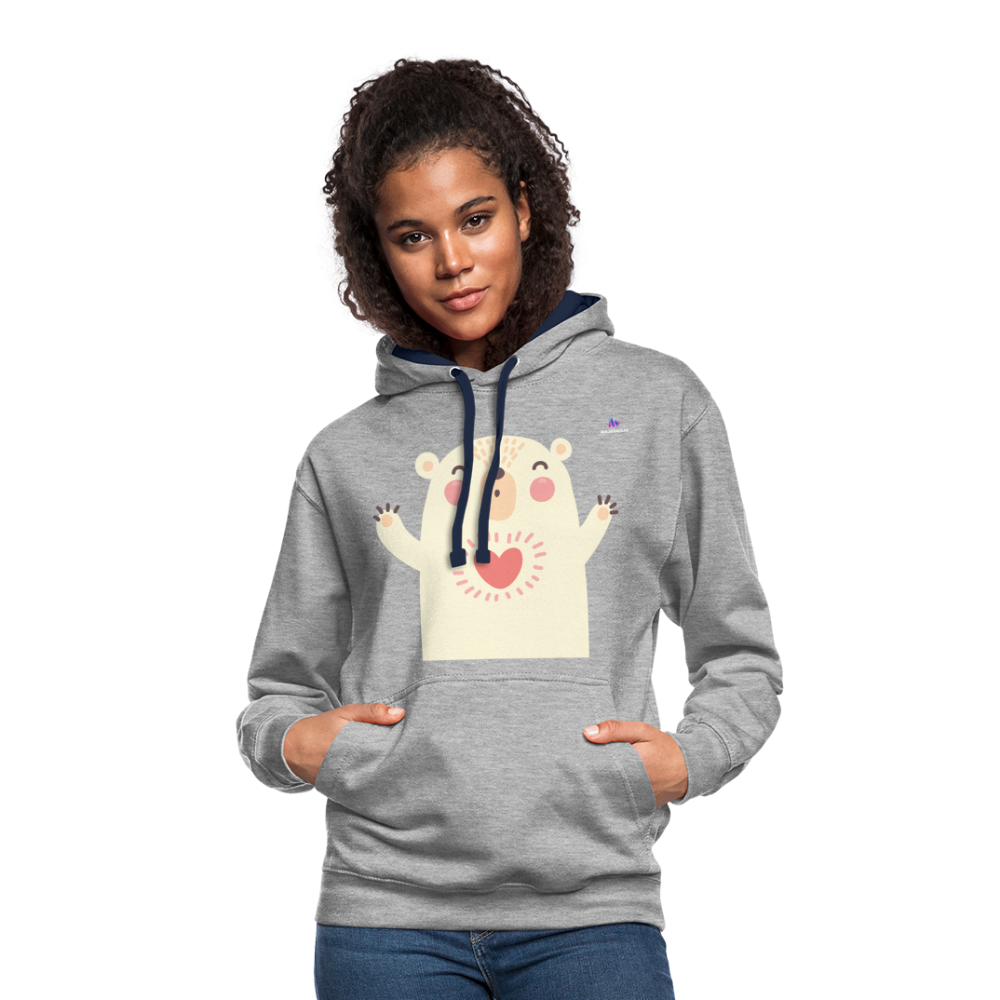 Sudadera con capucha en contraste"Polar bear" - heather grey/navy
