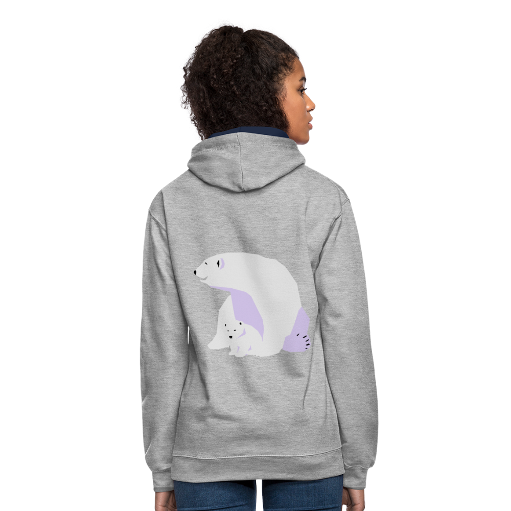 Sudadera con capucha en contraste"Polar bear" - heather grey/navy