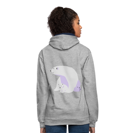 Sudadera con capucha en contraste"Polar bear" - heather grey/navy