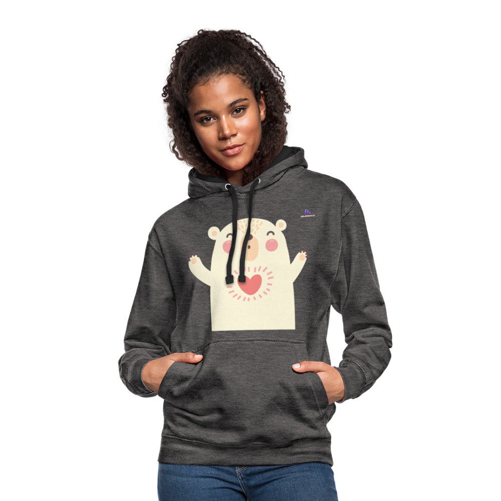 Sudadera con capucha en contraste"Polar bear" - charcoal/black