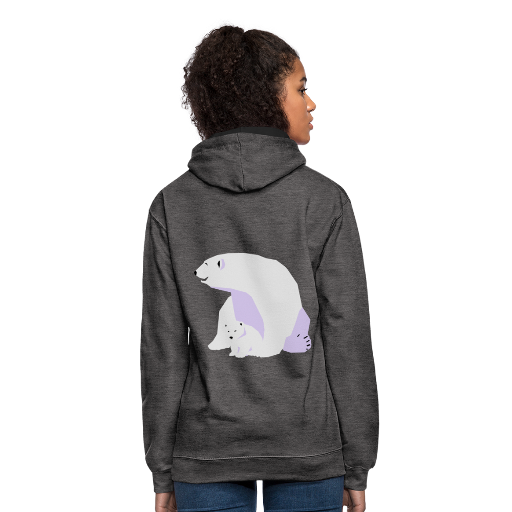 Sudadera con capucha en contraste"Polar bear" - charcoal/black