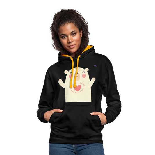 Sudadera con capucha en contraste"Polar bear" - black/gold