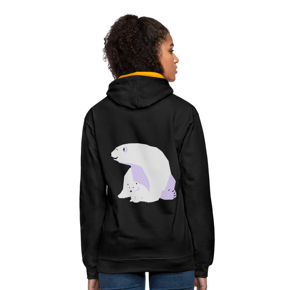 Sudadera con capucha en contraste"Polar bear" - black/gold