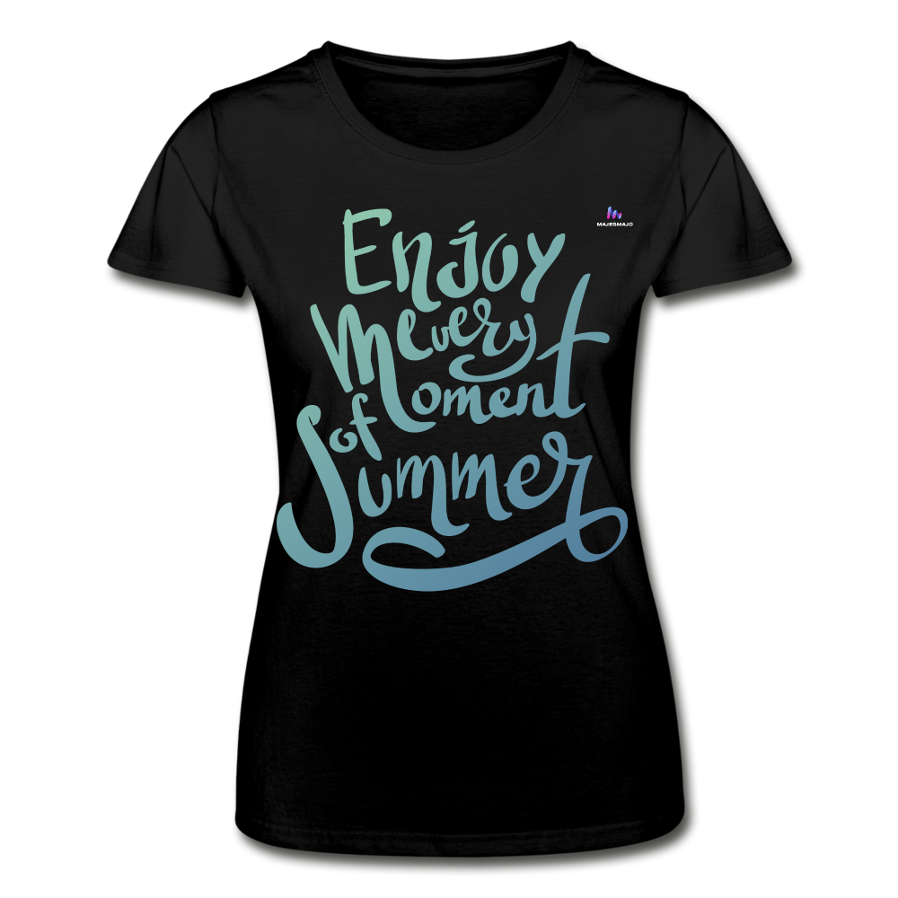 Camiseta de Fruit of the Loom"enjoy every moment of summer" - black