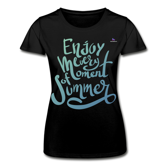 Camiseta de Fruit of the Loom"enjoy every moment of summer" - black