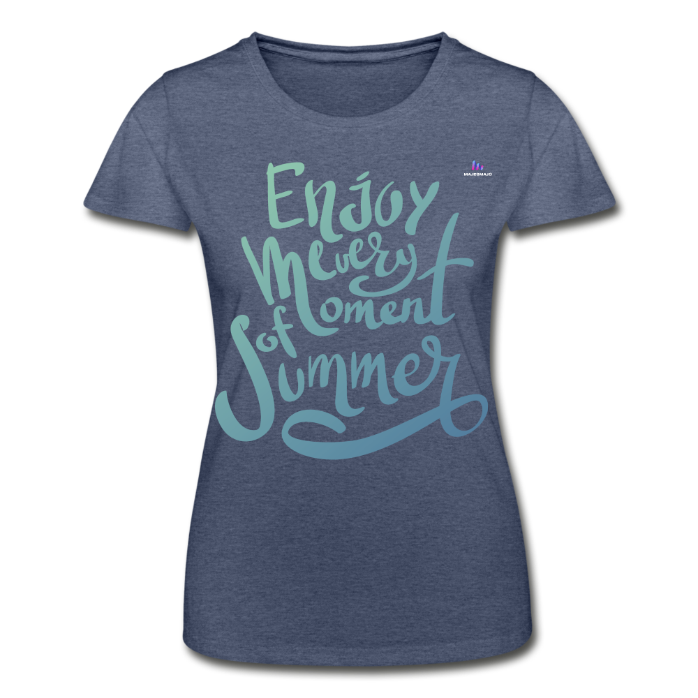 Camiseta de Fruit of the Loom"enjoy every moment of summer" - heather navy