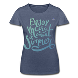 Camiseta de Fruit of the Loom"enjoy every moment of summer" - heather navy