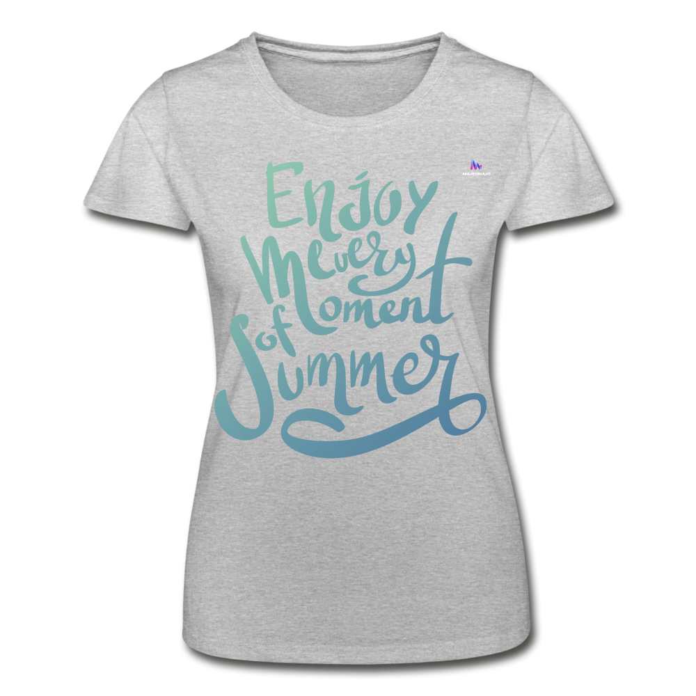 Camiseta de Fruit of the Loom"enjoy every moment of summer" - heather grey
