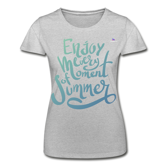 Camiseta de Fruit of the Loom"enjoy every moment of summer" - heather grey