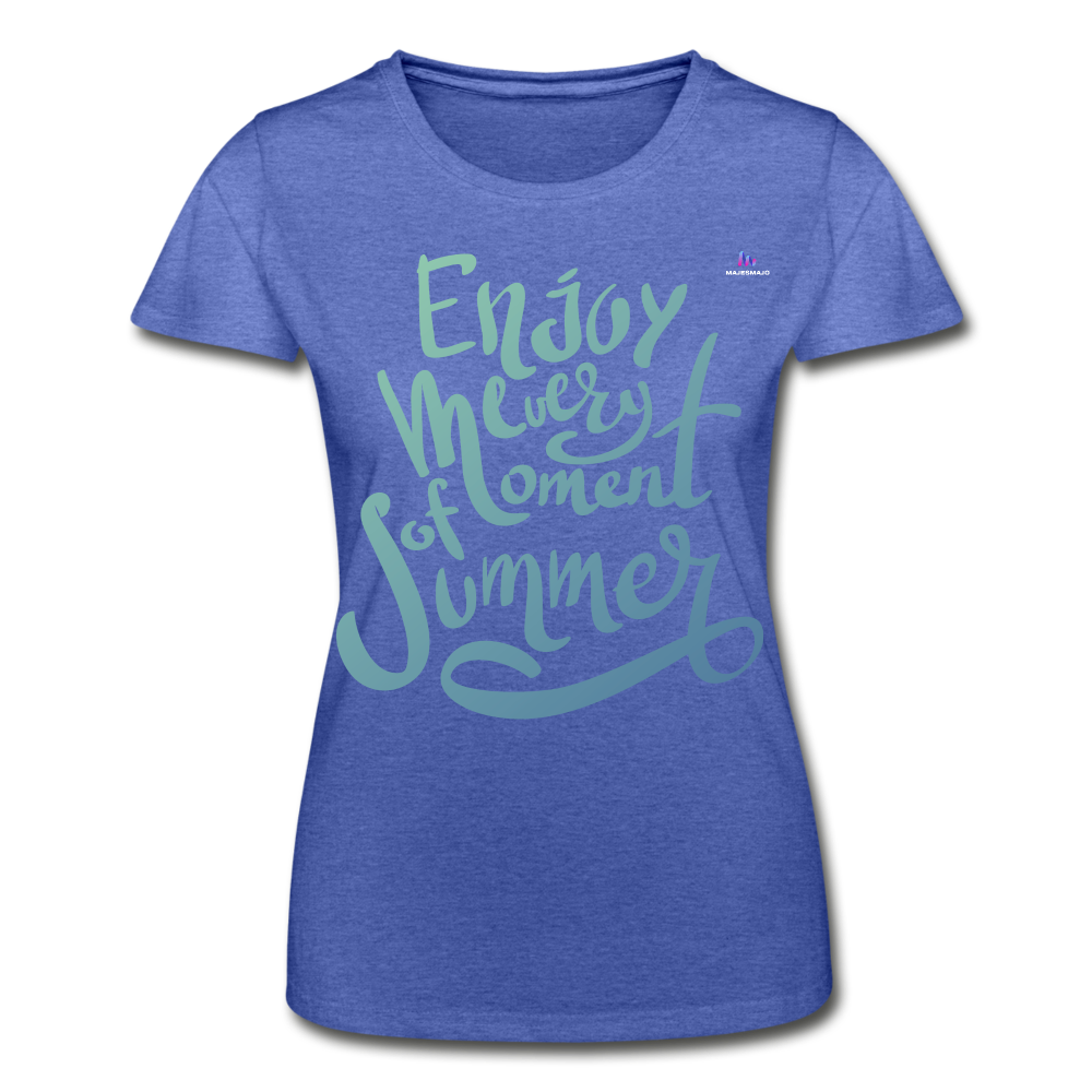 Camiseta de Fruit of the Loom"enjoy every moment of summer" - heather blue