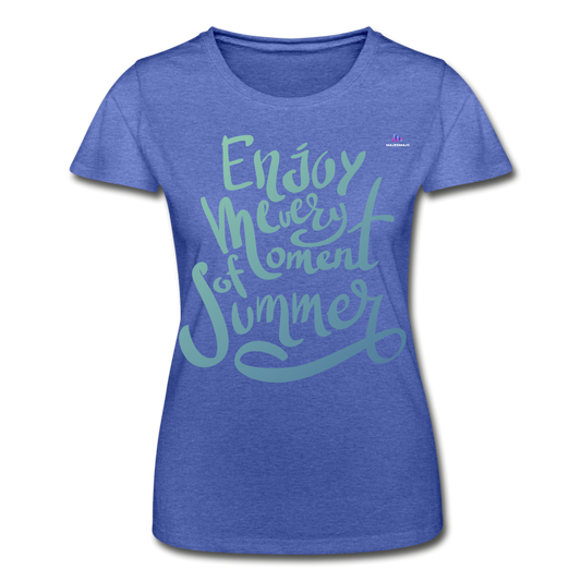 Camiseta de Fruit of the Loom"enjoy every moment of summer" - heather blue