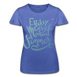 Camiseta de Fruit of the Loom"enjoy every moment of summer" - heather blue