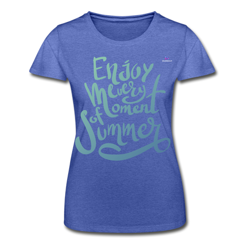 Camiseta de Fruit of the Loom"enjoy every moment of summer" - heather blue