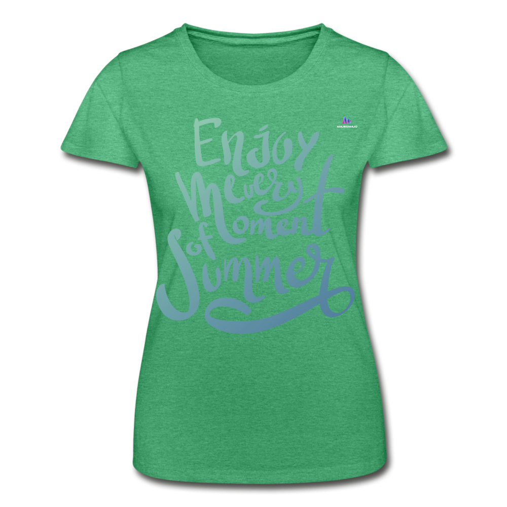 Camiseta de Fruit of the Loom"enjoy every moment of summer" - heather green