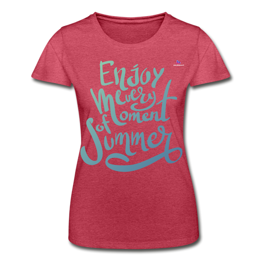 Camiseta de Fruit of the Loom"enjoy every moment of summer" - heather red