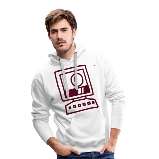 Sudadera con capucha premium"computer" - white