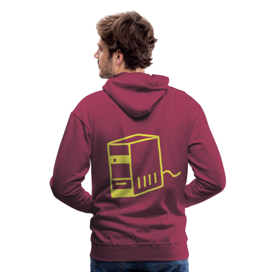 Sudadera con capucha premium"computer" - bordeaux