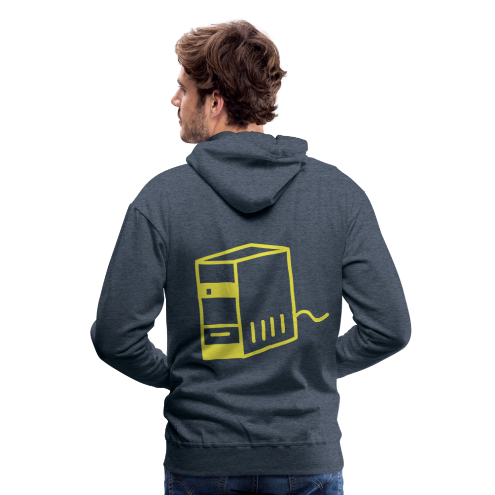 Sudadera con capucha premium"computer" - heather denim