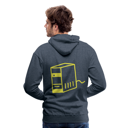 Sudadera con capucha premium"computer" - heather denim