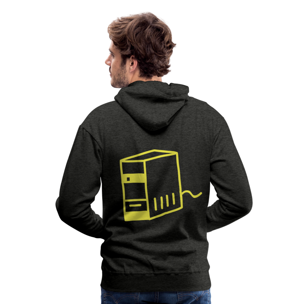 Sudadera con capucha premium"computer" - charcoal grey