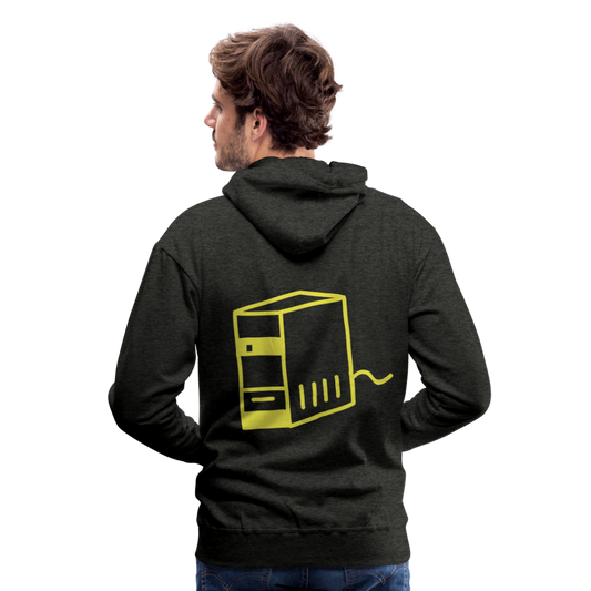 Sudadera con capucha premium"computer" - charcoal grey