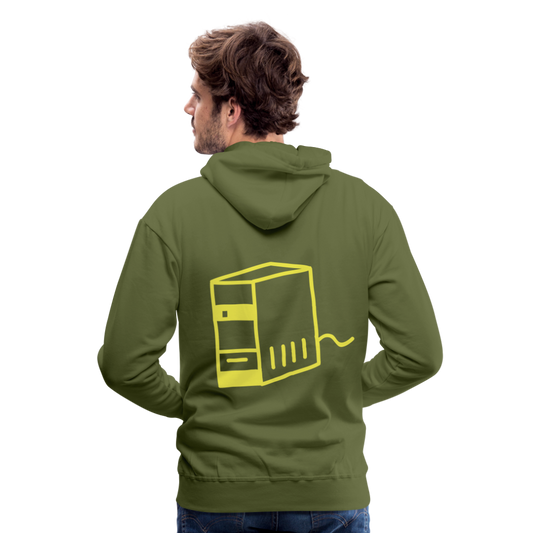 Sudadera con capucha premium"computer" - olive green
