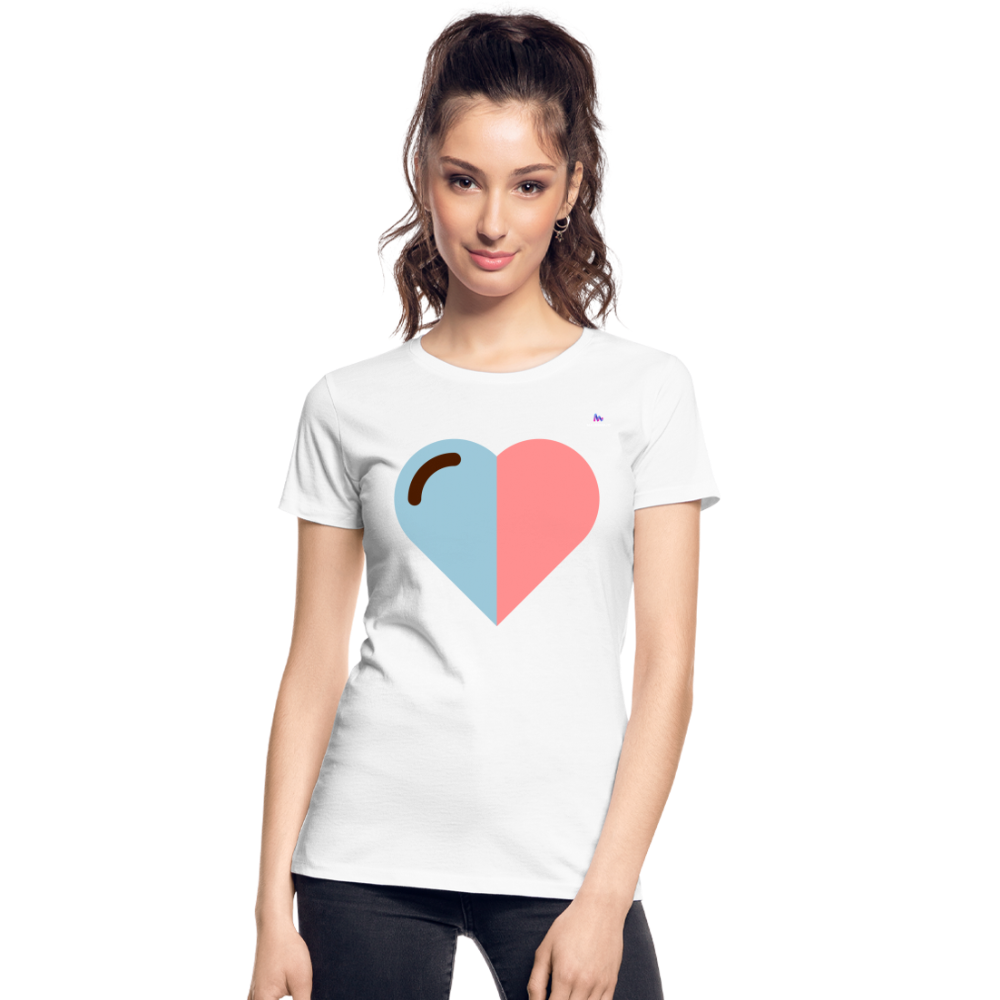 Camiseta orgánica premium"Heart two Colours Simple" - white