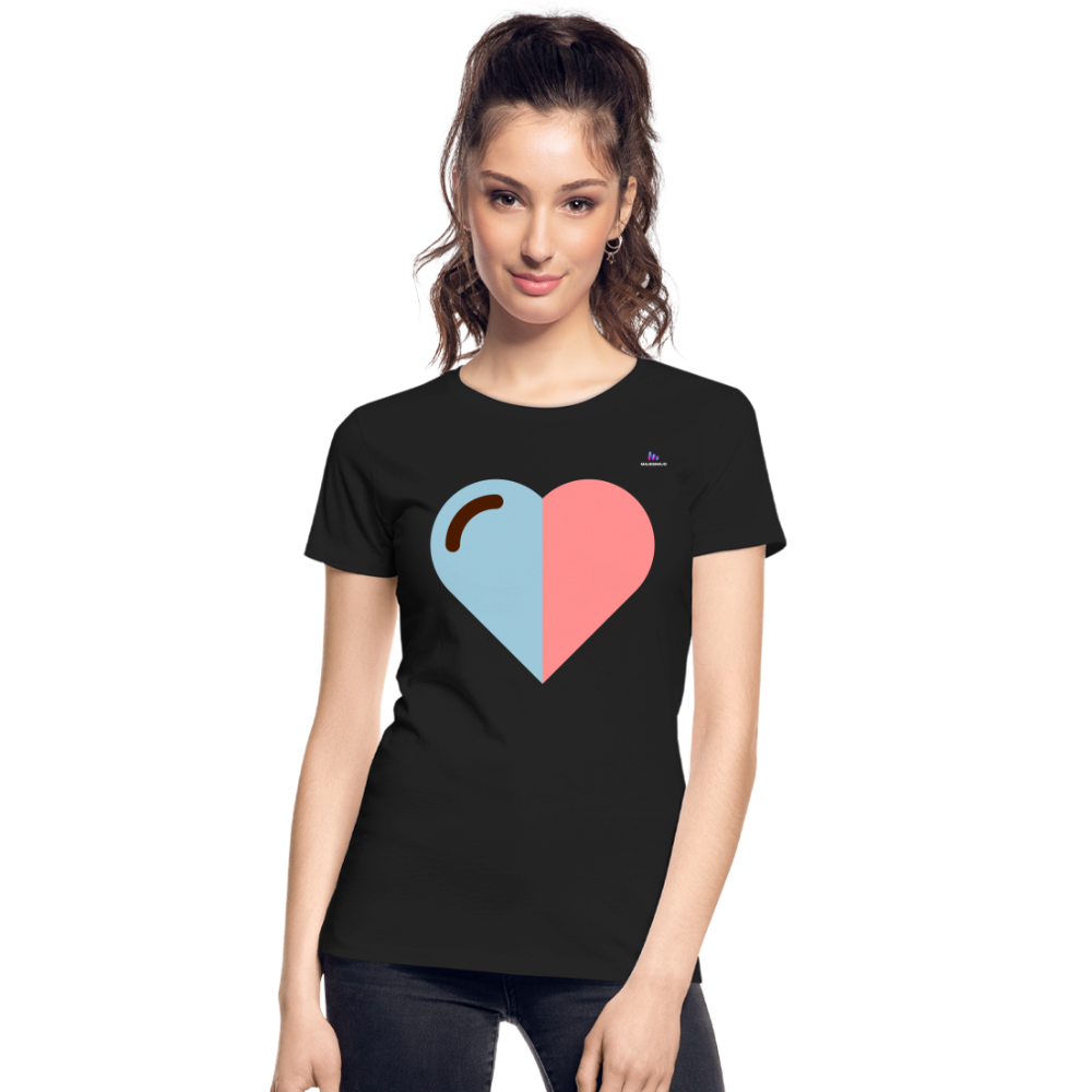 Camiseta orgánica premium"Heart two Colours Simple" - black