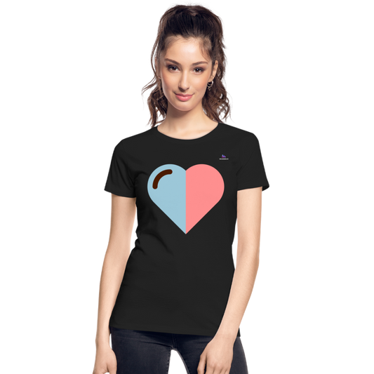Camiseta orgánica premium"Heart two Colours Simple" - black