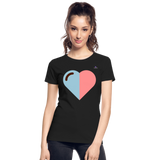 Camiseta orgánica premium"Heart two Colours Simple" - black