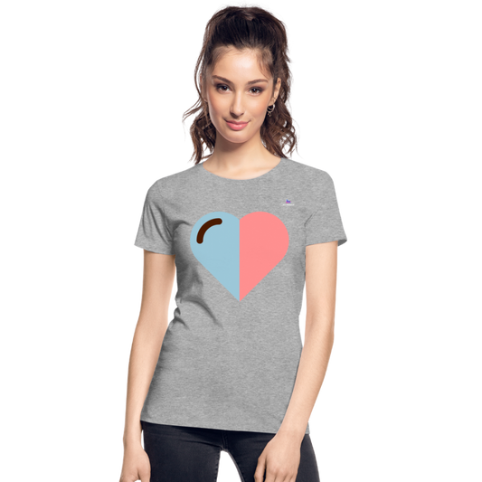 Camiseta orgánica premium"Heart two Colours Simple" - heather grey