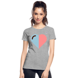 Camiseta orgánica premium"Heart two Colours Simple" - heather grey