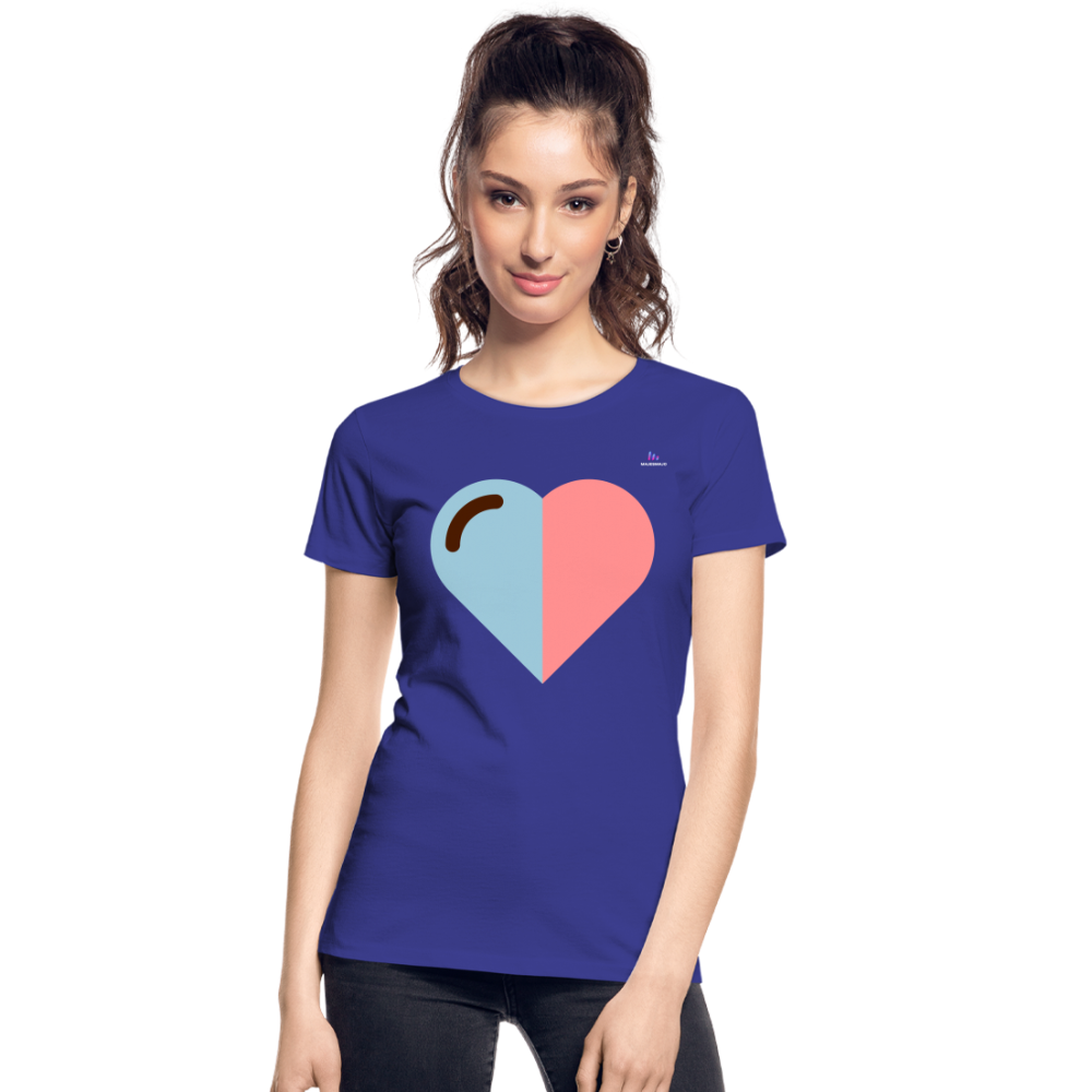 Camiseta orgánica premium"Heart two Colours Simple" - royal blue