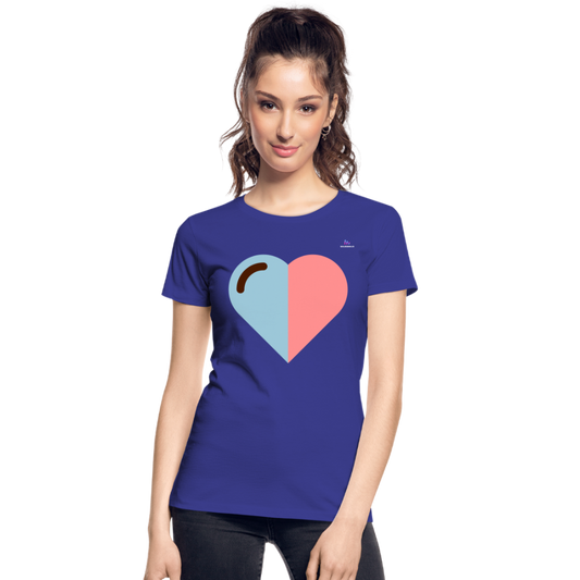 Camiseta orgánica premium"Heart two Colours Simple" - royal blue