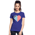 Camiseta orgánica premium"Heart two Colours Simple" - royal blue