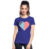 Camiseta orgánica premium"Heart two Colours Simple" - royal blue