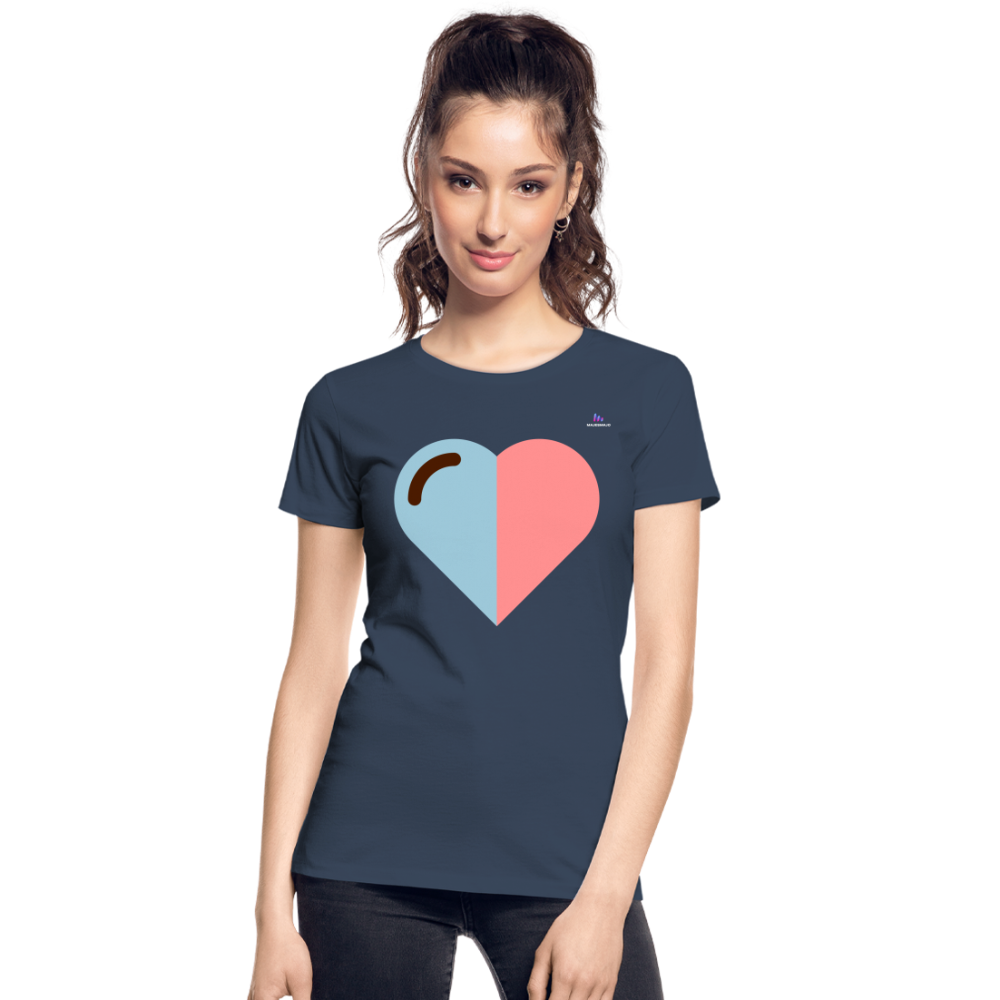 Camiseta orgánica premium"Heart two Colours Simple" - navy